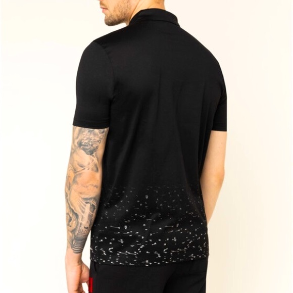 Hugo Boss Sz L Red Label short sleeve silky black polo shirt NWOT button collar - Picture 10 of 10